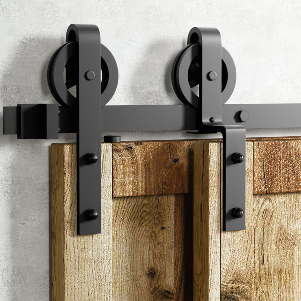 Homacer Single Bypass Double Door Barn Door Hardware Kit & Reviews